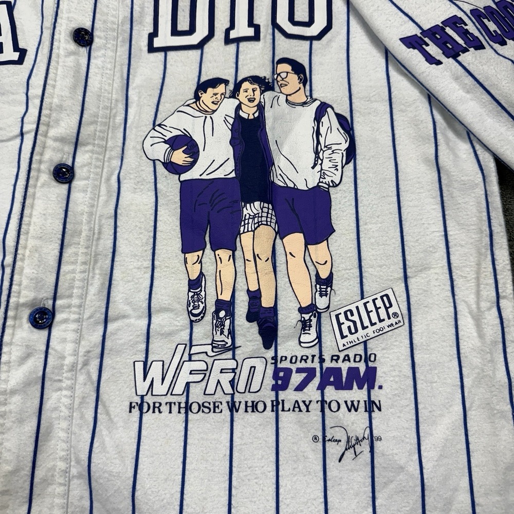 Vintage 90s Esleep Boxer Shirt Pajama‎ Top Size 1X Radio Vitamin Advertisement - Picture 3 of 10